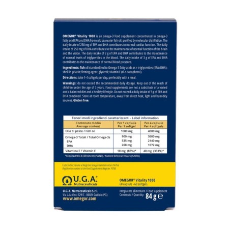 Omegor Vitality 1000. 60 Perlas Omegor Vitality 1000. 60 Perlas