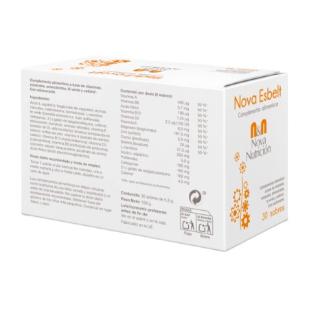 Nova Esbelt Sabor Mandarina. 30+2 Sobres- 5.3 G