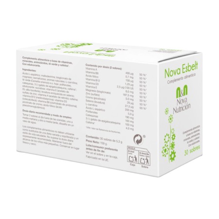 Nova Esbelt Sabor Manzana. 30+2 Sobres- 5.3 G