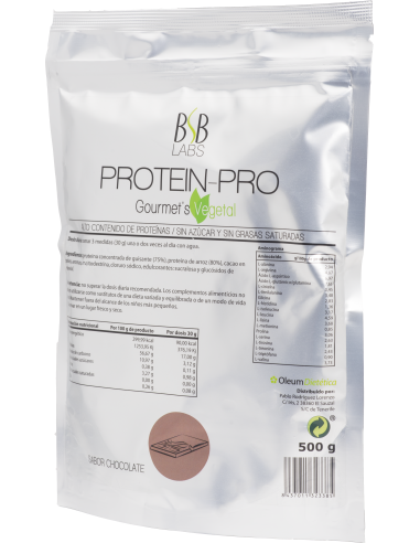 Protein-Pro Gourmet's VEGETAL - Sabor Chocolate - 500 g.