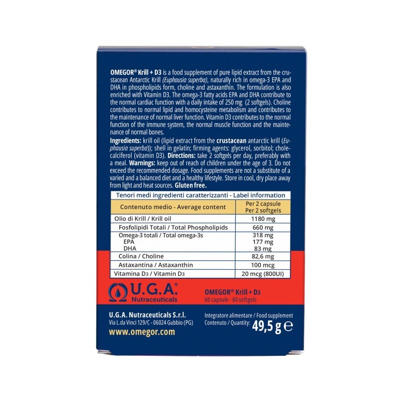 KRILL + VIT D3 60 CÁPS.