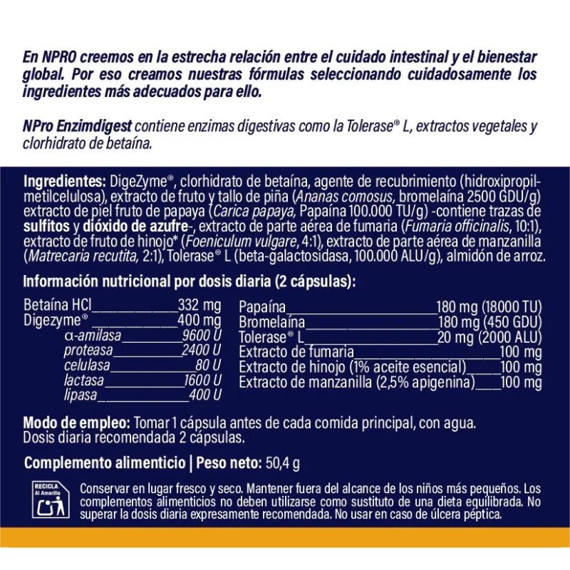 ENZIMdigest. 60 cápsulas