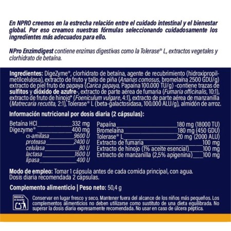 ENZIMdigest. 60 cápsulas