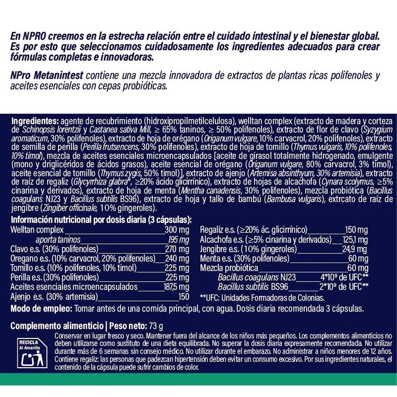 NPRO METANINTEST 90 CÁPS.