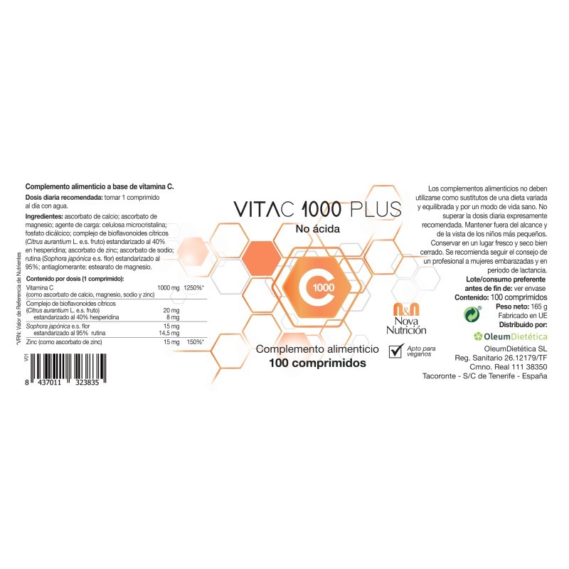 VitaC 1000 Plus No ácida. 100...